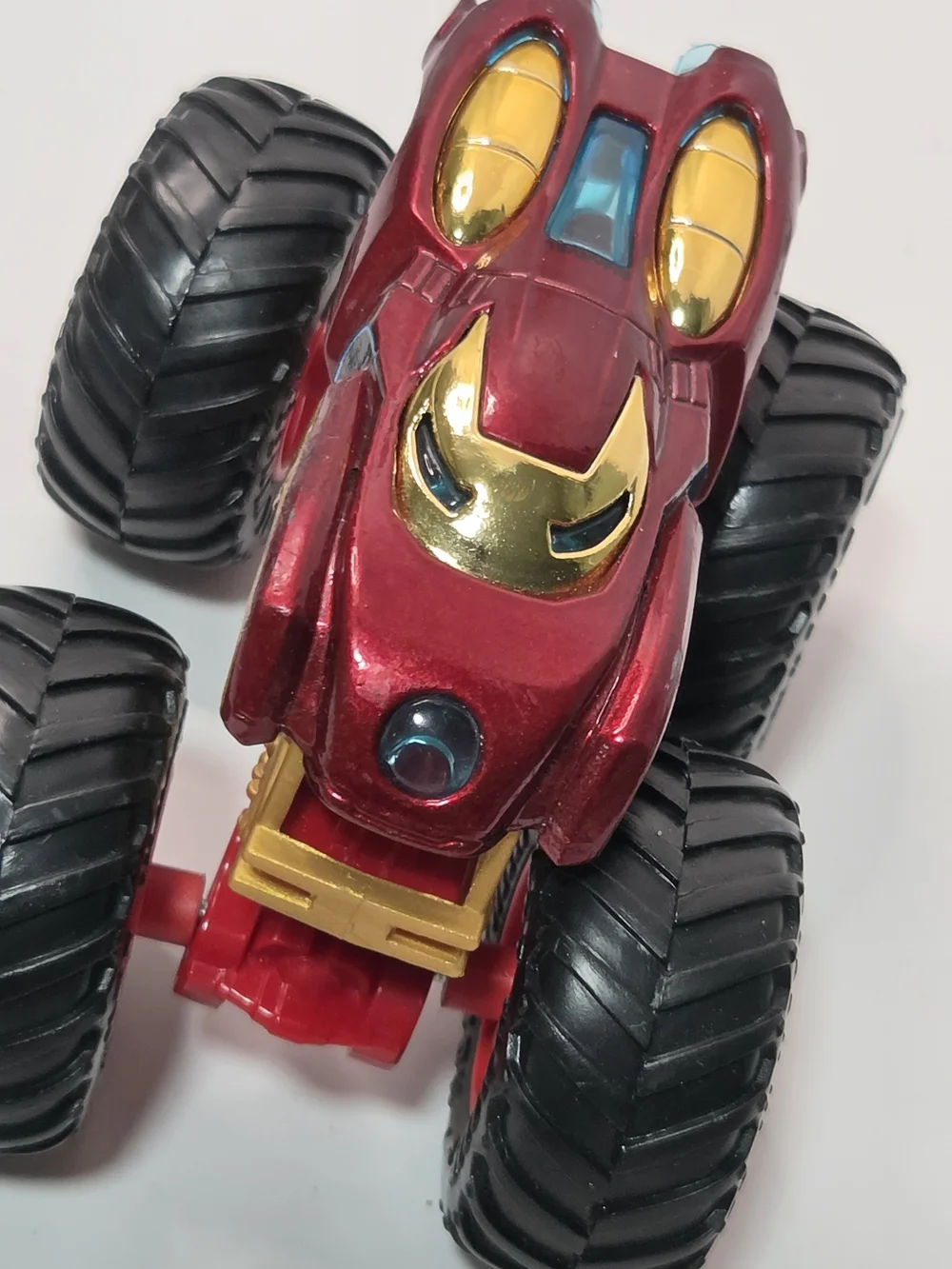 Kids Metallic Red Monster Truck Toy with Gold Accents